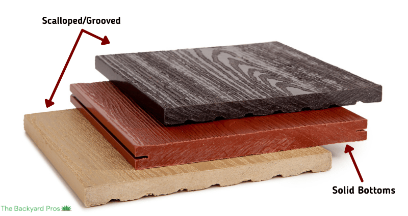 composite decking profiles scalloped, solid, and grooved