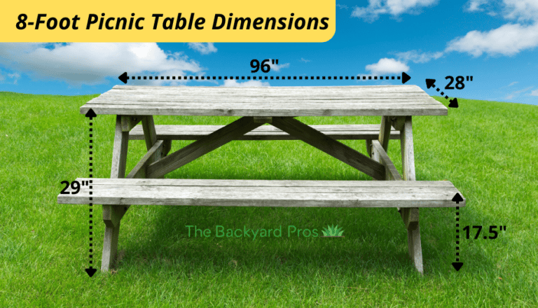 How Big Is a Picnic Table? (Dimensions & Photos) - The Backyard Pros