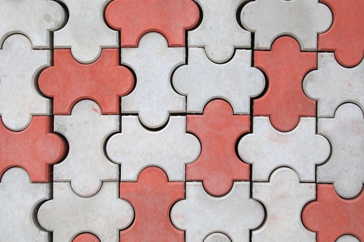 Interlocking outdoor tiles are designed to snap together easily without any special tools