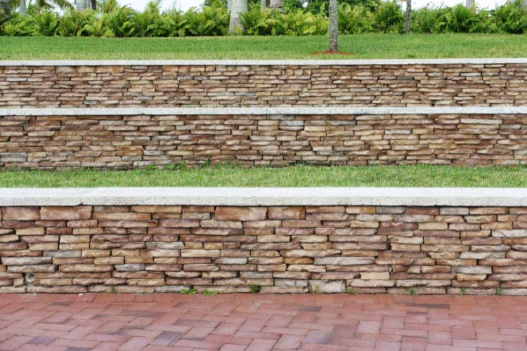 Stone retaining walls are classic and durable