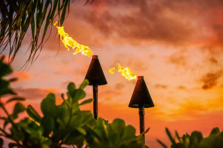 Tiki torches are synonymous to tropical island paradises