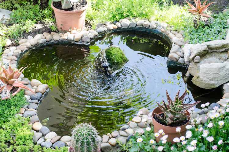 The flow of water against a terraced landscape brings a sense of tranquility and motion to your yard