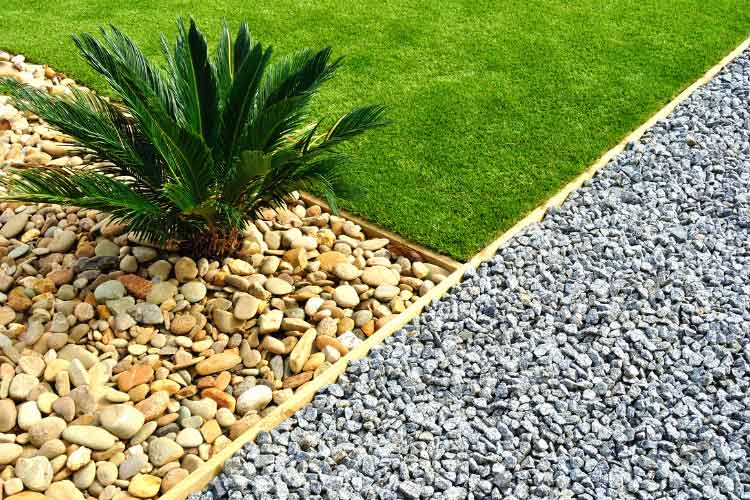 geometric designs and flowing swirls with gravel in contrasting colors are just so much better