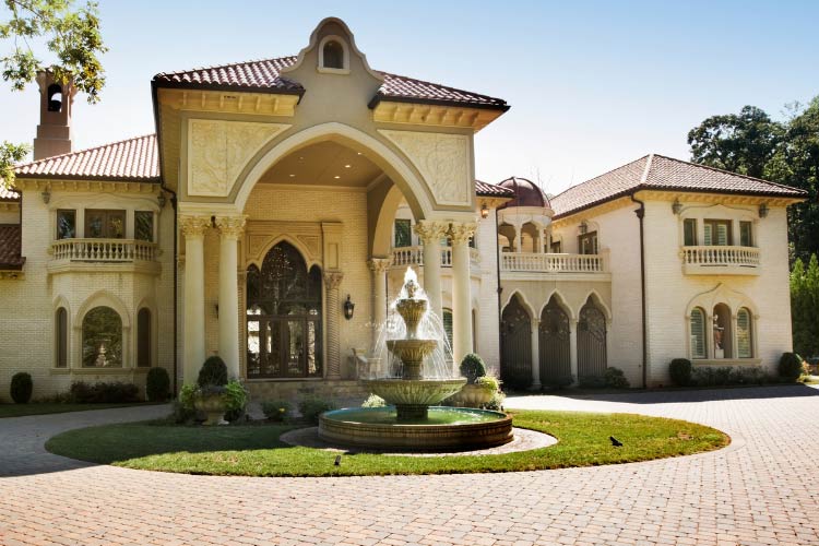 A fountain symbolizes prosperity and tranquility