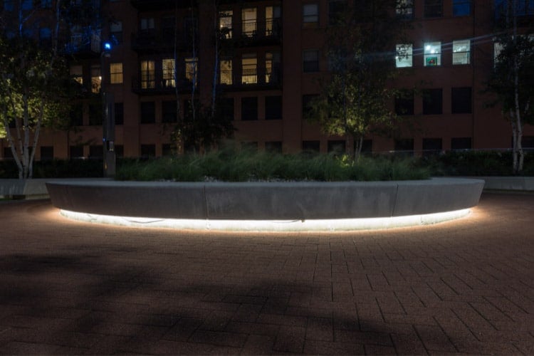 The lights will highlight their forms and create shadows that add depth to the landscape