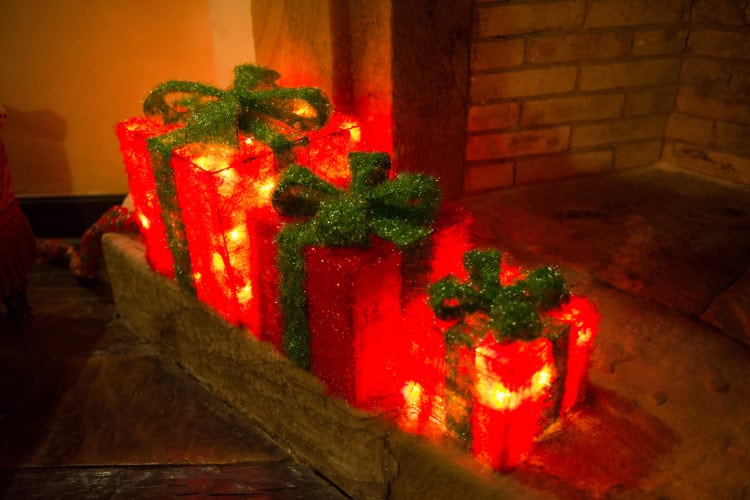 Gift boxes are synonymous to Christmas and you can take them outdoors