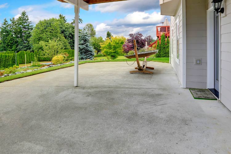 Concrete slabs are cheaper than pavers if you pour them in one section