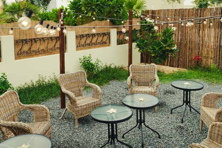 Crushed stone and gravel are more than cheap backyard flooring ideas for parties