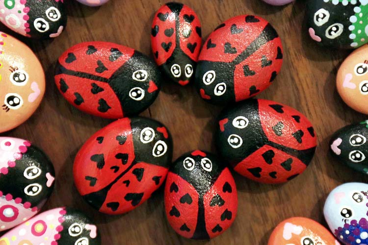 Ladybug rocks are a garden classic