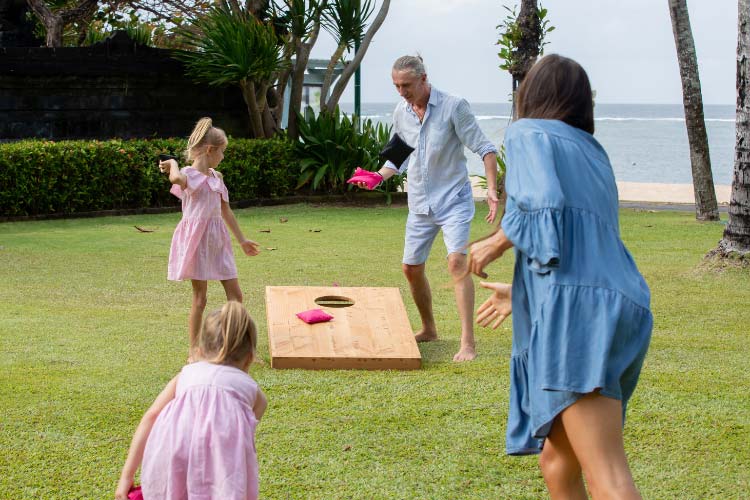 Lawn games usually go well with barbecues