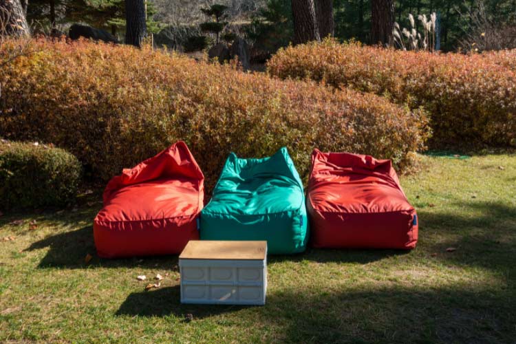 Beanbags can turn any stiff setting into a relaxed reading pit