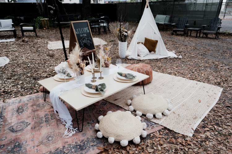 possibly the most effortless to clean of all the temporary backyard flooring ideas