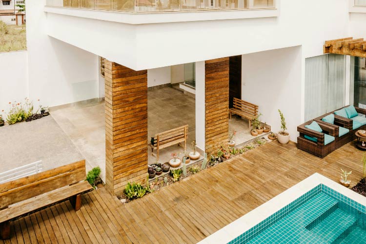 The idea is to form the foundation with the pavers because they provide stability and structure