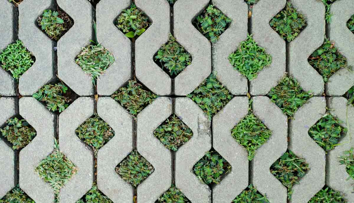 Keep the pavers for the areas that need stability and natural materials where your design is in need of flexibility