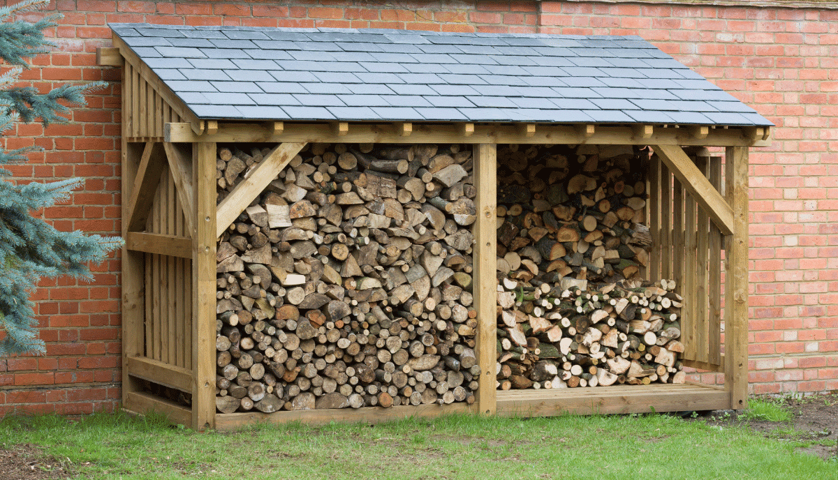 repurposing something as simple as an old wooden or metal shoe rack into firewood storage