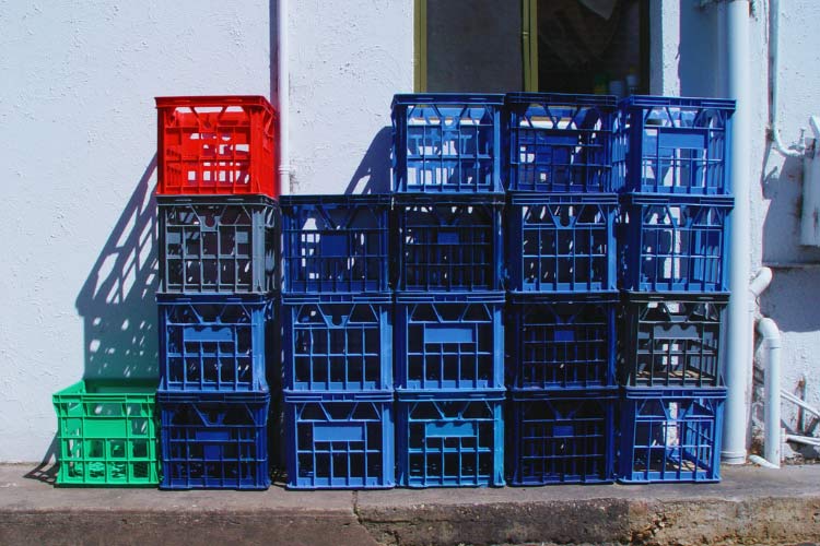 Milk crates are already sturdy because of their original purpose