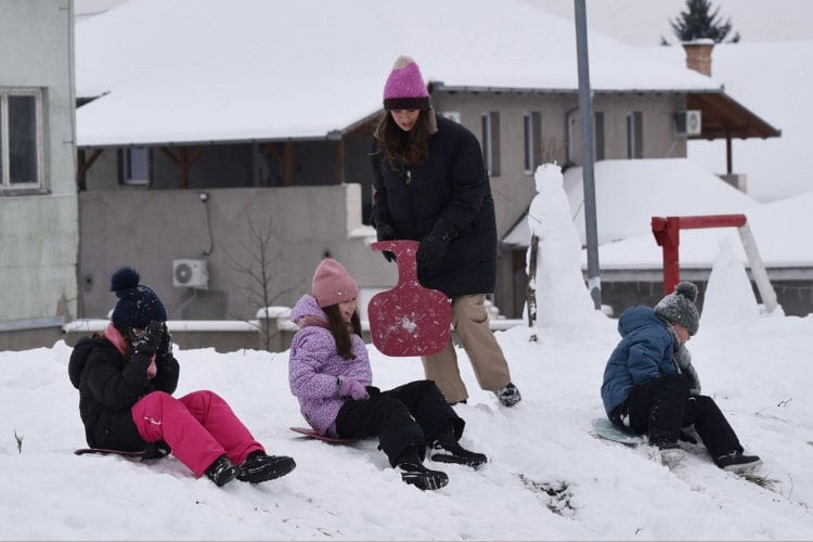 A mini sledding lane adds life to your cold winter days