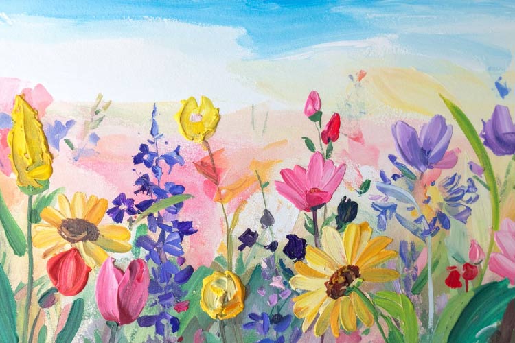 it looks beautiful behind a real flower garden