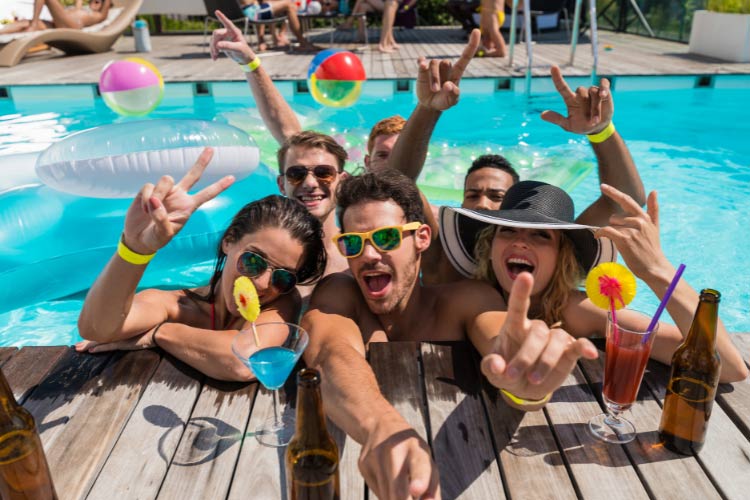 If your backyard has a pool the entire party is basically planned and ready to start