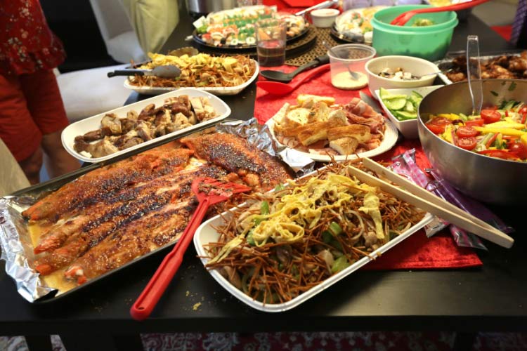 ask guests to bring their favorite dishes